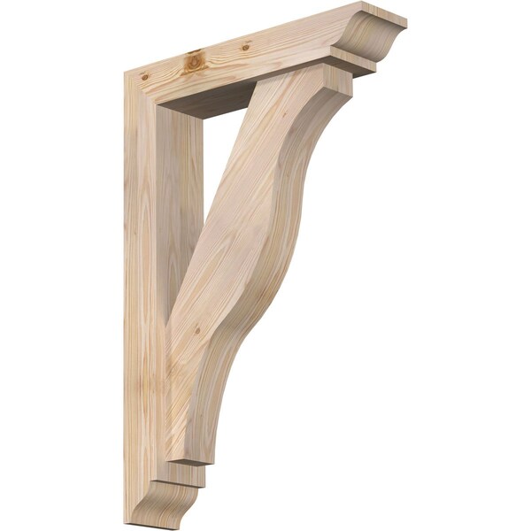 Ekena Millwork Funston Traditional Smooth Bracket w/ Offset Brace, Douglas Fir, 5 1/2"W x 24"D x 36"H BKT0604X24X36FST01SDF - main